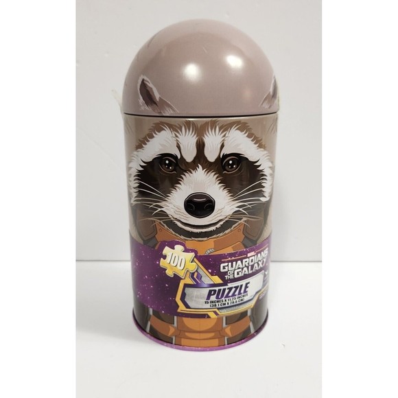 New Marvel Guardians of the Galaxy Rocket Raccoon Puzzle & Keepsake Tin - Picture 1 of 8